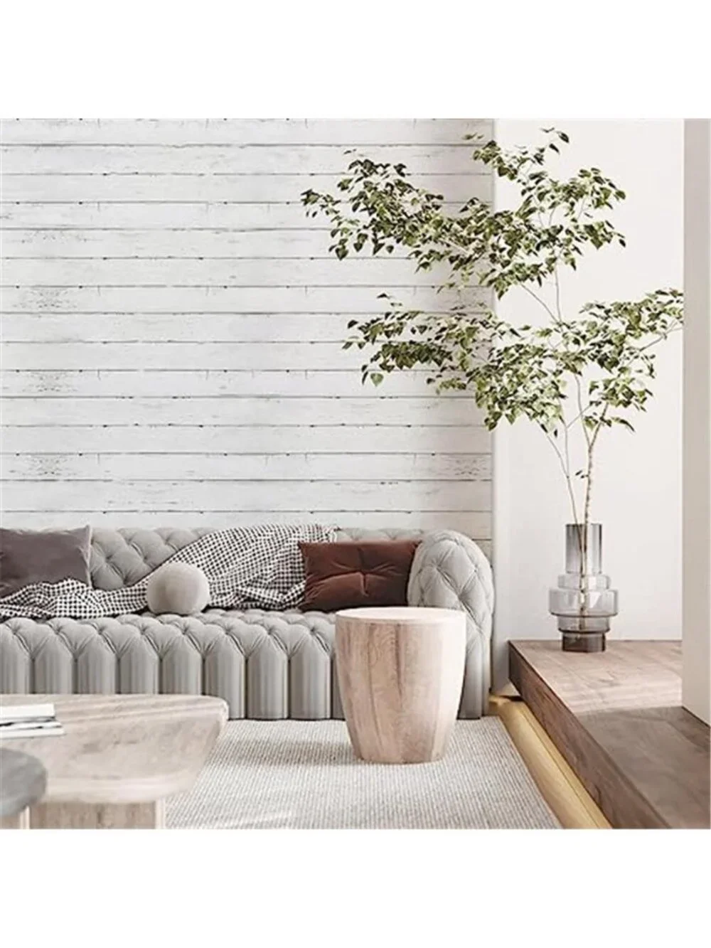 White Gray Wood Peel And Stick Wallpaper Shiplap Contact Paper Self Adhesive
